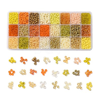 600G 24 Colors Glass Seed Beads SEED-JP0008-03-4mm-1