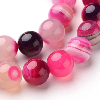 Natural Striped Agate/Banded Agate Beads Strands G-D845-01C-6mm-1
