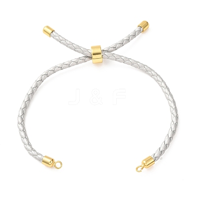 Adjustable Round Braided Microfiber Leather Cord Bracelet Making KK-CBAC260-01G-24-1