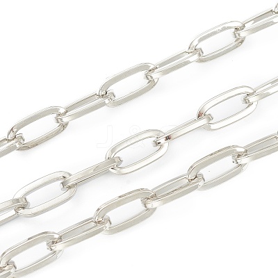 Eco-friendly Spray Painted Handmade Brass Paperclip Chains KK-J276-19-P22-1