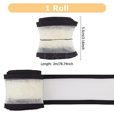 Elastic Polyester Mesh Ribbons OCOR-WH0082-172A-1