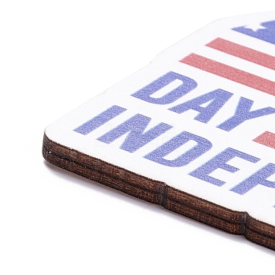 Independence Day Density Board Wooden Wall Ornament Doorplate Pendants HJEW-C004-07-1