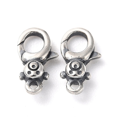 925 Thailand Sterling Silver Lobster Claw Clasp Rhinestone Settings STER-D003-05B-AS-1