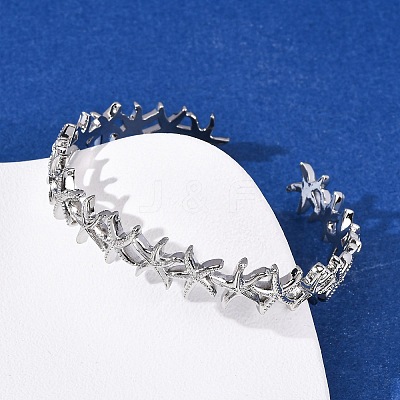 Brass Cuff Bangles for Women BJEW-F514-02P-1
