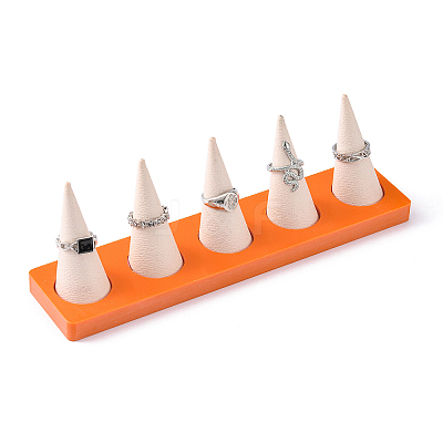 Resin Artificial Marble Ring Finger Display Stands AJEW-I048-07-1