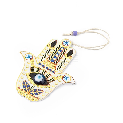 Wood Big Pendant Decorations HJEW-F016-02-1