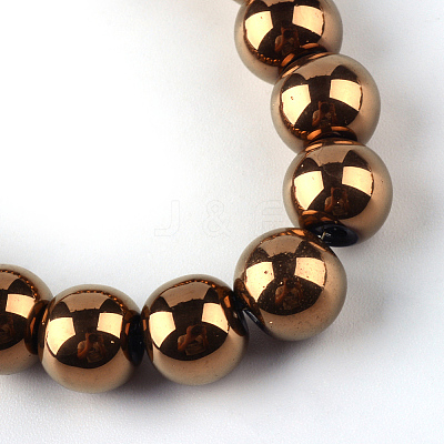 Electroplate Transparent Glass Beads Strands X-EGLA-Q062-8mm-D03-1