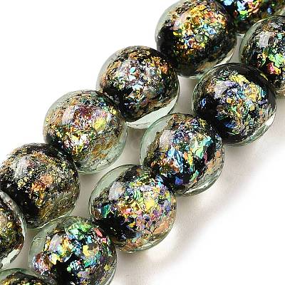 Handmade Dichroic Foil Glass Beads Strands DICH-U001-05H-1