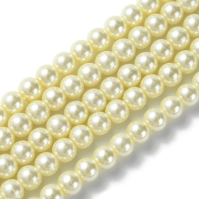 Eco-Friendly Dyed Glass Pearl Round Beads Strands HY-A002-6mm-RB003-1