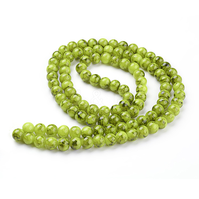 Spray Painted Glass Bead Strands GLAD-S075-8mm-29-1