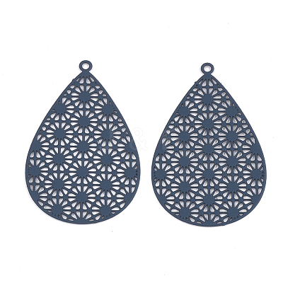 430 Stainless Steel Filigree Pendants X-STAS-S108-25A-02-1