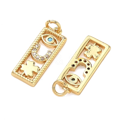 Brass Micro Pave Cubic Zirconia Pendants KK-A291-14G-1