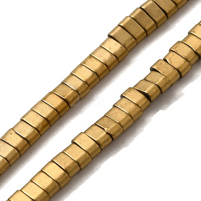 2-Hole Electroplated Synthetic Non-magnetic Hematite Beads Strands G-L613-A01-01A-1