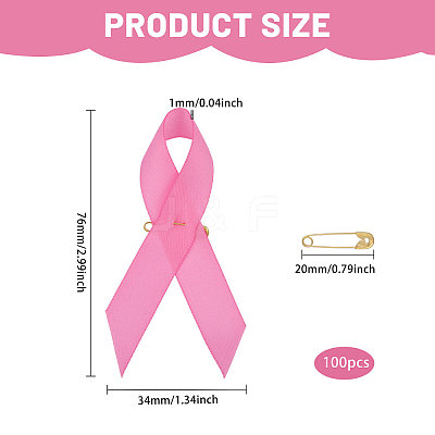 Awareness Ribbon Nylon Brooch JEWB-WH0056-008A-1