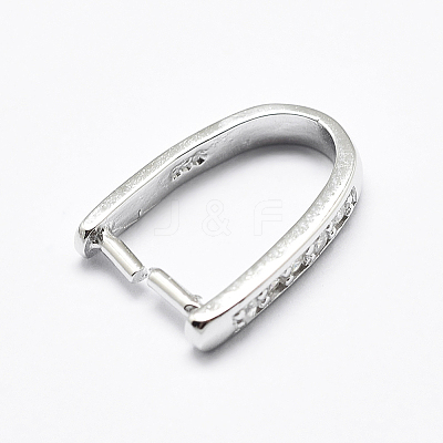 Anti-Tarnish Rhodium Plated 925 Sterling Silver Micro Pave Cubic Zirconia Pendant Bails STER-P034-09P-1