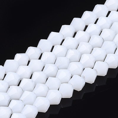 Opaque Solid Color Glass Beads Strands X-GLAA-Q080-4mm-B05-1