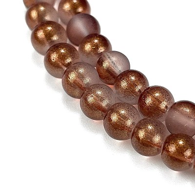 Frosted Transparent Glass Bead Strands GLAA-P065-6mm-13-1