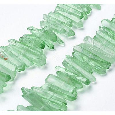 Natural Quartz Crystal Points Beads Strands G-K181-B02-1