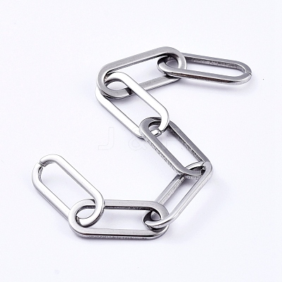 Non-Tarnish 3.28 Feet 304 Stainless Steel Paperclip Chains X-CHS-D031-03P-1