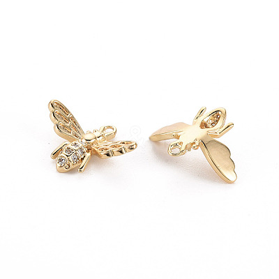 Brass Micro Pave Clear Cubic Zirconia Charms X-KK-S356-476-NF-1