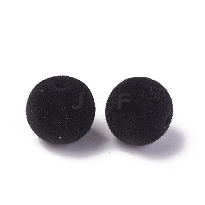 Flocky Acrylic Beads OACR-L011-D-07-1