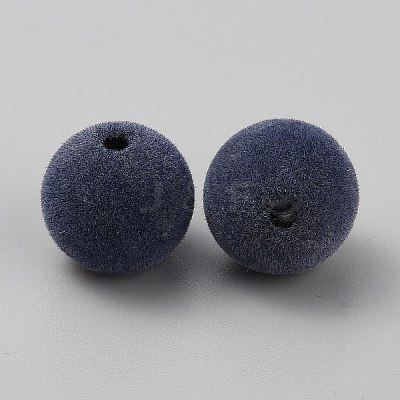 Flocky Plastic Beads LS-KY-WH20003-06C-1