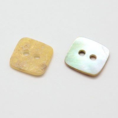 2-Hole Square Mother of Pearl Buttons SHEL-N033-24-1