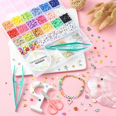 DIY Heishi Surfer Bracelet Necklace Making Kit DIY-YW0006-54-1
