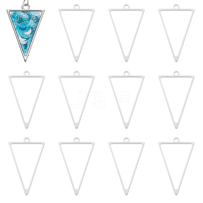 16Pcs 304 Stainless Steel Open Back Bezel Triangle Pendants STAS-UN0057-57-1
