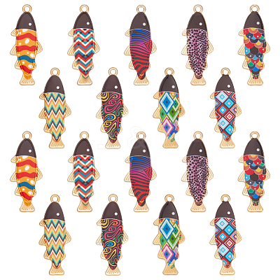 72Pcs 9 Colors Alloy Enamel Pendants FIND-ME0001-93-1