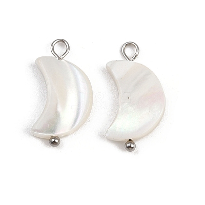 Natural Shell Moon Pendants STAS-D378-37P-1