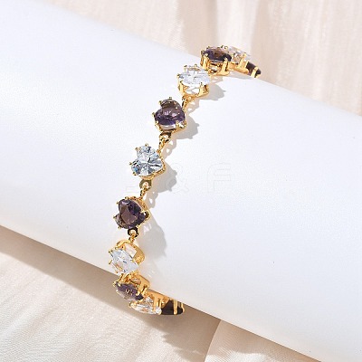 Brass Link Chain Bracelets BJEW-D378-05G-1