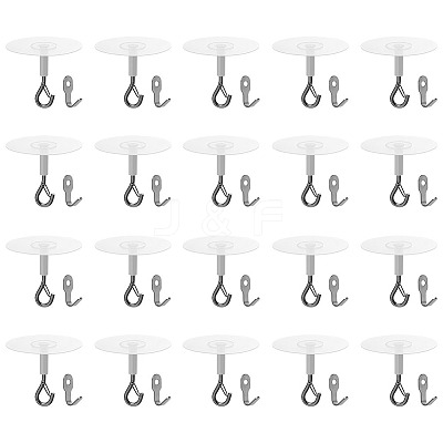 Plastic & Iron Self-Adhesive Ceiling Hook AJEW-GO0004-93-1