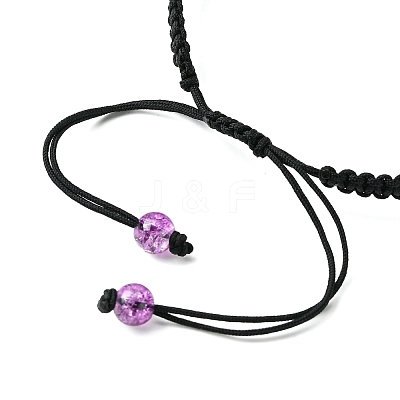 Dyed Natural & Synthetic Mixed Gemstone Round Braided Bead Bracelet BJEW-JB09624-1