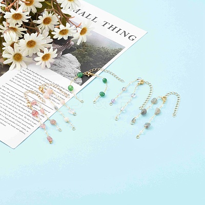 Nuggets Natural Mixed Gemstone Beaded Bracelet Makings AJEW-JB00953-1