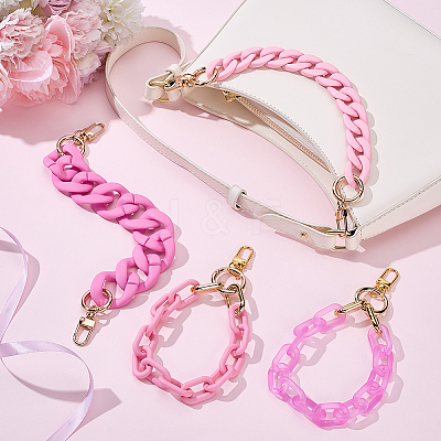 4Pcs 4 Colors Acrylic & Plastic Chain Bag Handles AJEW-BM0001-11B-1