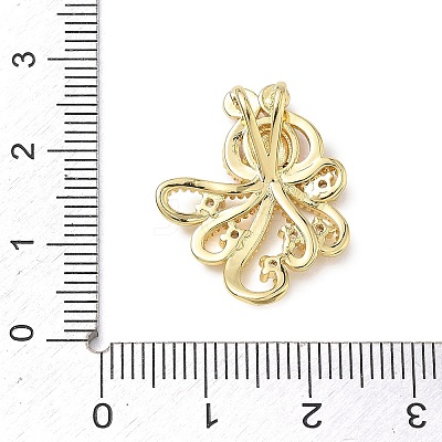 Brass Enamel & Clear Cubic Zirconia Pendants KK-G603-01G-04-1