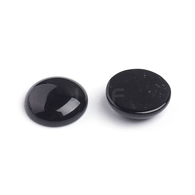 Natural Black Agate Cabochons G-I274-17-1
