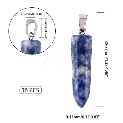 Natural & Synthetic Gemstone Point Pendants G-NB0001-27P-1