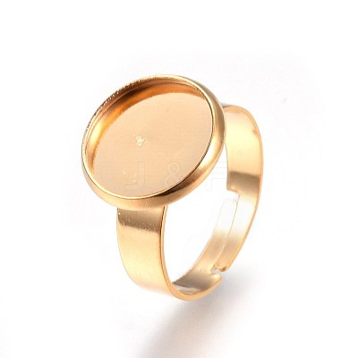 Adjustable 201 Stainless Steel Finger Rings Components X-STAS-G187-01G-12mm-1