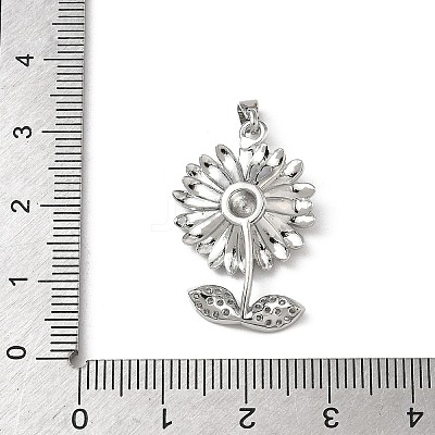 Brass Micro Pave Clear Cubic Zirconia Pendants KK-F924-12P-1