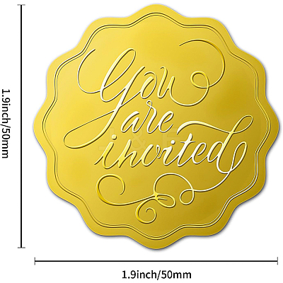 Plastic Self Adhesive Gold Foil Embossed Stickers DIY-WH0211-184-1