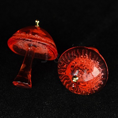 Luminous Epoxy Resin Mushroom Pendants RESI-C054-01E-1