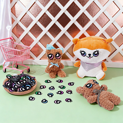 180 Pairs 6 Styles Felt Craft Doll Eye DIY-NB0016-21-1