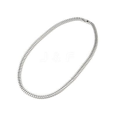 Clear Cubic Zirconia Tennis Necklace NJEW-E038-02P-1