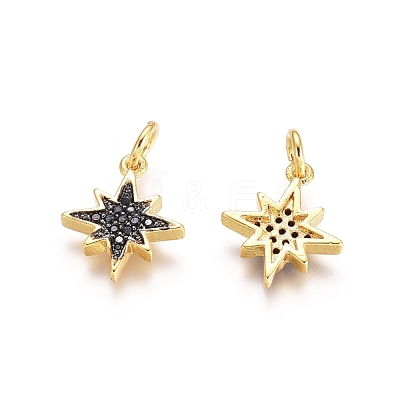 Brass Micro Pave Cubic Zirconia Charms ZIRC-G161-24-1