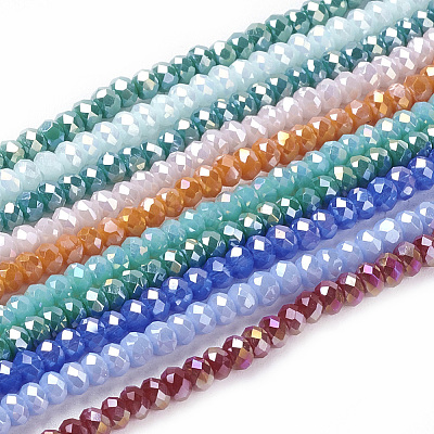 Electroplate Glass Beads Strands EGLA-A044-P4mm-BM-1