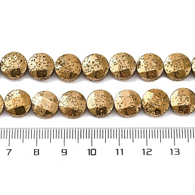 Electroplated Natural Lava Rock Beads Strands G-A256-F01-01C-1