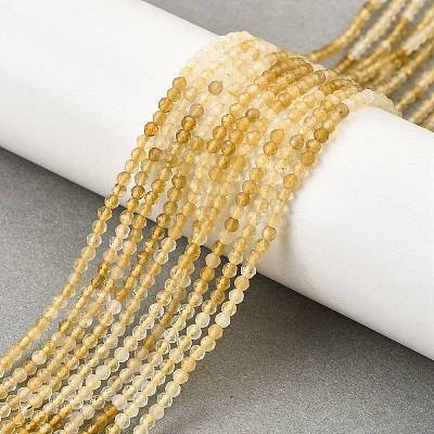 Natural Citrine(Heated) Beads Strands G-G259-D03-2mm-1