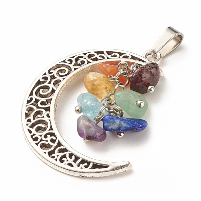 Natural Mixed Stone Pendants PALLOY-JF01487-1